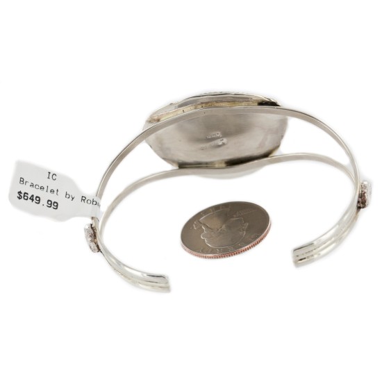 Handmade Certified Authentic Navajo .925 Sterling Silver Natural Turquoise Native American Bracelet 12982 Handmade Certified Authentic Navajo .925 Sterling Silver Natural Turquoise Native American Bracelet 12982