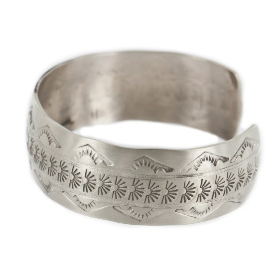 Nickel Navajo Mountain Handmade Certified Authentic Native American Bracelet 12980