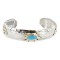 12kt Gold Filled and .925 Sterling Silver Bear Certified Authentic Handmade Navajo Natural Turquoise Native American Bracelet 12971-2