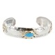 12kt Gold Filled and .925 Sterling Silver Bear Certified Authentic Handmade Navajo Natural Turquoise Native American Bracelet 12971-2 12kt Gold Filled and .925 Sterling Silver Bear Certified Authentic Handmade Navajo Natural Turquoise Native American Bracelet 12971-2