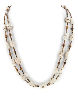Certified Authentic 2 Strand Navajo .925 Sterling Silver White Howlite Tigers Eye Native American Necklace 17047-3 Certified Authentic 2 Strand Navajo .925 Sterling Silver White Howlite Tigers Eye Native American Necklace 17047-3
