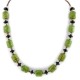 Certified Authentic Navajo .925 Sterling Silver Composite Gaspeite Black Onyx Native American Necklace 17047-2