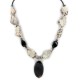 Certified Authentic Navajo .925 Sterling Silver White Howlite Black Onyx Native American Necklace 15778-39
