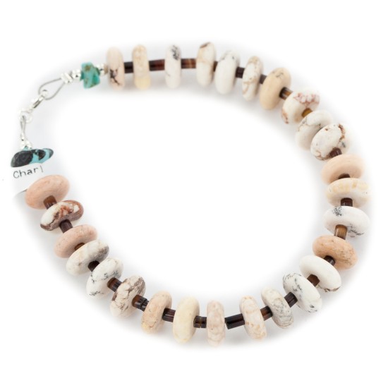 Certified Authentic Navajo .925 Sterling Silver White Howlite Native American Bracelet 12975-5 Certified Authentic Navajo .925 Sterling Silver White Howlite Native American Bracelet 12975-5