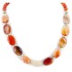 Certified Authentic Navajo Nickel Natural Carnelian Native American Necklace 25321-4