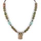 Certified Authentic Turtle Navajo .925 Sterling Silver Natural Turquoise Green Jasper Native American Necklace 12226-44