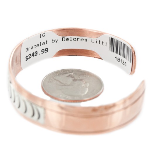 Navajo .925 Sterling Silver Handmade Certified Authentic Pure Copper Native American Bracelet 18136 Navajo .925 Sterling Silver Handmade Certified Authentic Pure Copper Native American Bracelet 18136