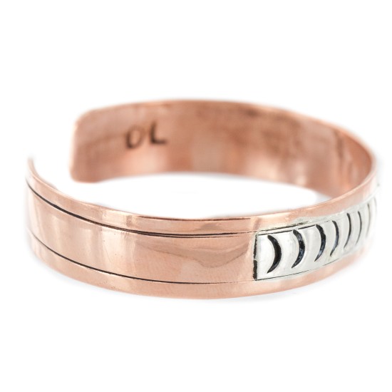 Navajo .925 Sterling Silver Handmade Certified Authentic Pure Copper Native American Bracelet 18136 Navajo .925 Sterling Silver Handmade Certified Authentic Pure Copper Native American Bracelet 18136