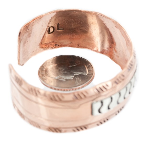 Navajo .925 Sterling Silver Handmade Certified Authentic Pure Copper Native American Bracelet 13000