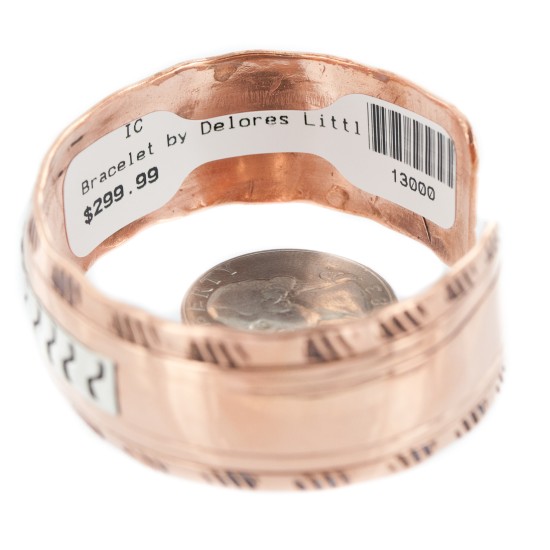 Navajo .925 Sterling Silver Handmade Certified Authentic Pure Copper Native American Bracelet 13000