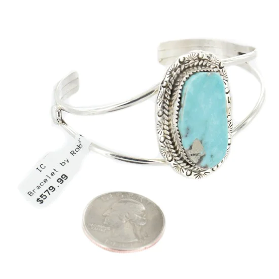 Handmade Navajo .925 Sterling Silver Natural Turquoise Native American Cuff Bracelet 12997 Handmade Navajo .925 Sterling Silver Natural Turquoise Native American Cuff Bracelet 12997
