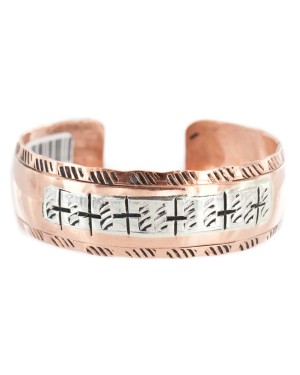Cross Navajo .925 Sterling Silver Handmade Certified Authentic Pure Copper Native American Bracelet 13003 Cross Navajo .925 Sterling Silver Handmade Certified Authentic Pure Copper Native American Bracelet 13003