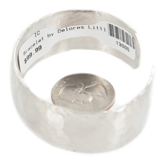 Hammered Nickel Navajo Handmade Certified Authentic Native American Cuff Bracelet 13005