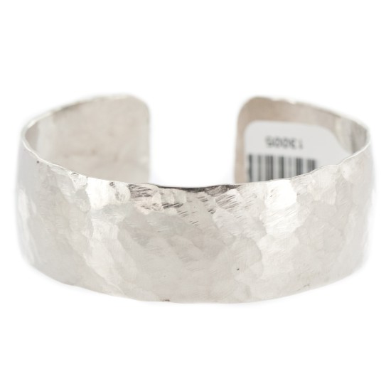 Hammered Nickel Navajo Handmade Certified Authentic Native American Cuff Bracelet 13005