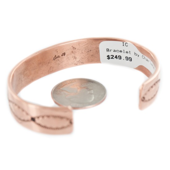 Navajo .925 Sterling Silver Handmade Certified Authentic Pure Copper Native American Bracelet 12998