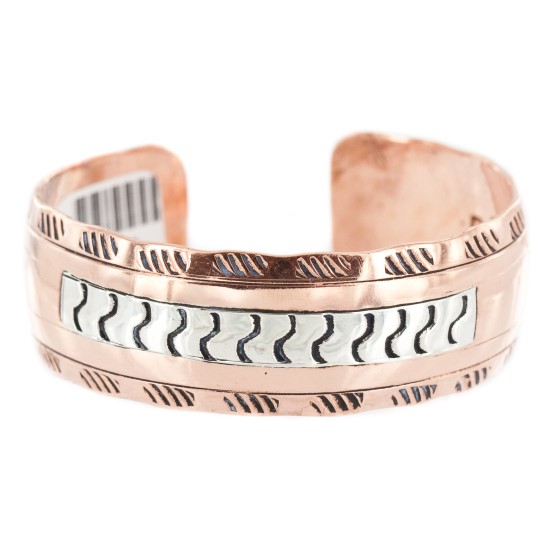 Navajo .925 Sterling Silver Handmade Certified Authentic Pure Copper Native American Bracelet 13000