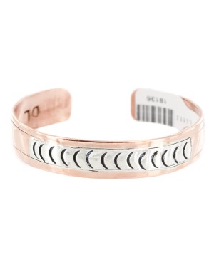 Navajo .925 Sterling Silver Handmade Certified Authentic Pure Copper Native American Bracelet 18136 Navajo .925 Sterling Silver Handmade Certified Authentic Pure Copper Native American Bracelet 18136