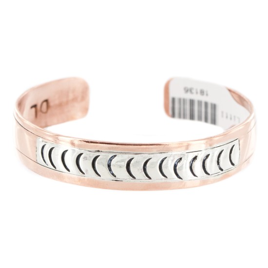 Navajo .925 Sterling Silver Handmade Certified Authentic Pure Copper Native American Bracelet 18136 Navajo .925 Sterling Silver Handmade Certified Authentic Pure Copper Native American Bracelet 18136