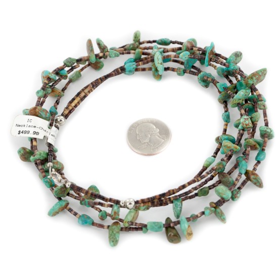 3 Strand Certified Authentic Navajo .925 Sterling Silver Natural Turquoise Native American Necklace 750107-41 3 Strand Certified Authentic Navajo .925 Sterling Silver Natural Turquoise Native American Necklace 750107-41