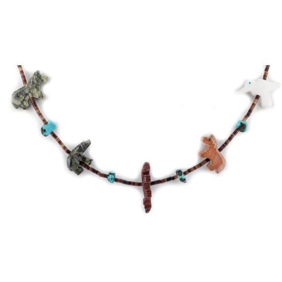 Delicate Certified Authentic Navajo .925 Sterling Silver Natural Turquoise Multicolor Stones Native American Necklace 17046-3 Delicate Certified Authentic Navajo .925 Sterling Silver Natural Turquoise Multicolor Stones Native American Necklace 17046-3