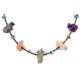 Delicate Certified Authentic Navajo .925 Sterling Silver Natural Turquoise Multicolor Stones Native American Necklace  17046-2