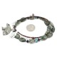 Bear Certified Authentic Navajo .925 Sterling Silver Natural Turquoise Green Jasper Hematite Agate Native American Necklace 17045