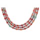 3 Strand Certified Authentic Navajo .925 Sterling Silver Natural Turquoise Coral Native American Necklace 18133-3