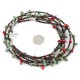 3 Strand Certified Authentic Navajo .925 Sterling Silver Natural Turquoise Coral Heishi Native American Necklace  18108-20