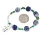 Delicate Certified Authentic Navajo .925 Sterling Silver Natural Turquoise Lapis Native American Bracelet 12976-2