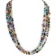 3 Strand Certified Authentic Navajo .925 Sterling Silver Natural Multicolor Stones Native American Necklace 15486-27