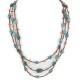 3 Strand Certified Authentic Navajo .925 Sterling Silver Natural Turquoise Coral Heishi Native American Necklace 15297-18