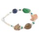 Delicate Certified Authentic Navajo .925 Sterling Silver Natural Turquoise Jasper Jade Lapis Native American Bracelet 12975-3