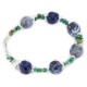 Delicate Certified Authentic Navajo .925 Sterling Silver Natural Turquoise Lapis Native American Bracelet 12976-2