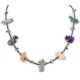 Delicate Certified Authentic Navajo .925 Sterling Silver Natural Turquoise Multicolor Stones Native American Necklace  17046-2