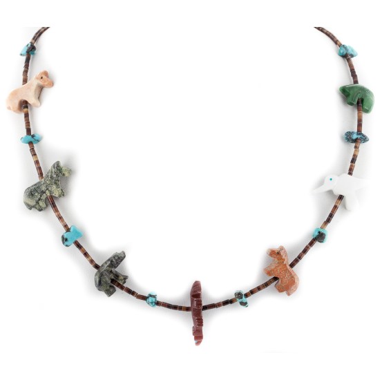 Delicate Certified Authentic Navajo .925 Sterling Silver Natural Turquoise Multicolor Stones Native American Necklace 17046-3 Delicate Certified Authentic Navajo .925 Sterling Silver Natural Turquoise Multicolor Stones Native American Necklace 17046-3