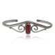 Delicate Handmade Certified Authentic Navajo .925 Sterling Silver Coral Native American Cuff Bracelet 12947-9