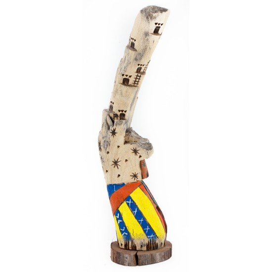 $180 Handmade Handpainted Certified Authentic Hopi Field House Signed Native American Kachina 19139