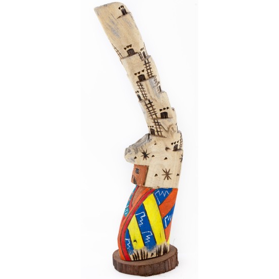 $180 Handmade Handpainted Certified Authentic Hopi Field House Signed Native American Kachina 19139