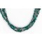 Certified Authentic 3 Strand Navajo .925 Sterling Silver Natural Turquoise and Mother of Pearl Native American Necklace 25267