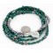 Certified Authentic 3 Strand Navajo .925 Sterling Silver Natural Turquoise and Mother of Pearl Native American Necklace 25267