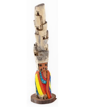 $180 Handmade Handpainted Certified Authentic Hopi Field House Signed Native American Kachina 19139
