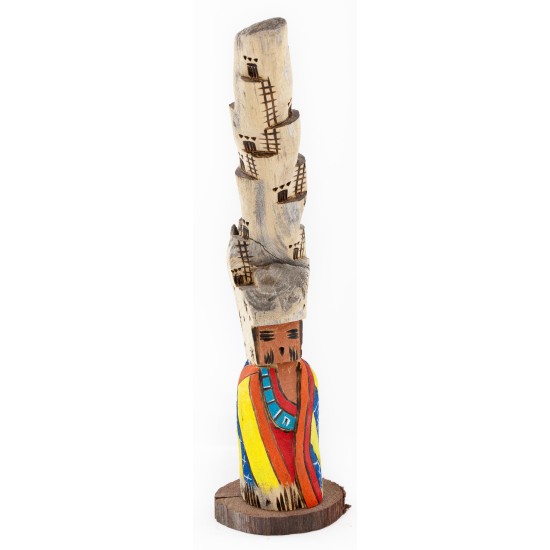 $180 Handmade Handpainted Certified Authentic Hopi Field House Signed Native American Kachina 19139