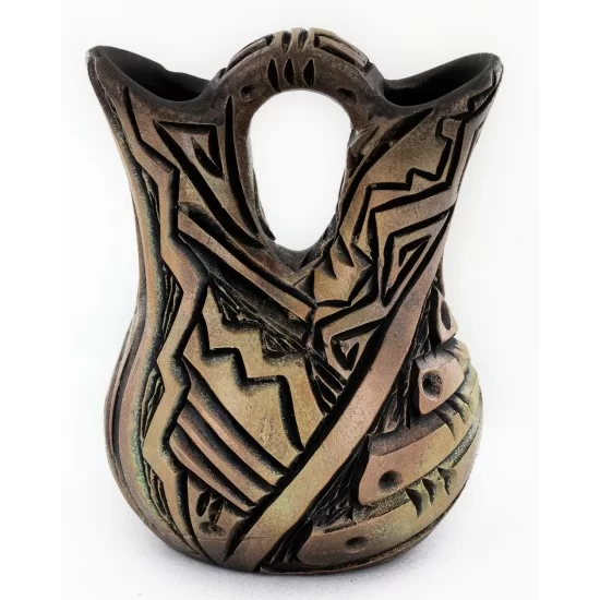 Handmade Navajo Holbrook Wedding Vase Native American Pottery 1 102492-3 Handmade Navajo Holbrook Wedding Vase Native American Pottery 1 102492-3