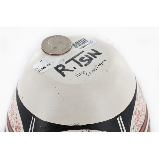 $240 Handmade Handpainted Certified Authentic Hopi R.Tsinnij Keams Canyon Native American Pottery 102494-16