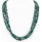 Certified Authentic 3 Strand Navajo .925 Sterling Silver Natural Turquoise and Mother of Pearl Native American Necklace 25267