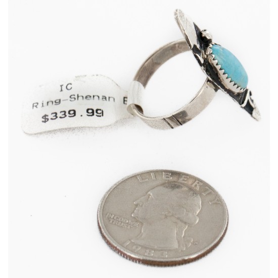 Rare 925 Sterling Silver Handmade Certified Authentic Navajo Natural Turquoise Native American Ring 12646 Rare 925 Sterling Silver Handmade Certified Authentic Navajo Natural Turquoise Native American Ring 12646