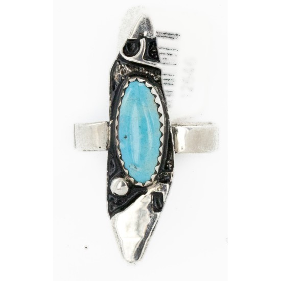 Rare 925 Sterling Silver Handmade Certified Authentic Navajo Natural Turquoise Native American Ring 12646 Rare 925 Sterling Silver Handmade Certified Authentic Navajo Natural Turquoise Native American Ring 12646