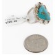 .925 Sterling Silver Handmade Certified Authentic Navajo Natural Turquoise Native American Ring  17003-2