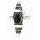 Rare 925 Sterling Silver Handmade Certified Authentic Navajo Natural Black Onyx Native American Ring  12644-0