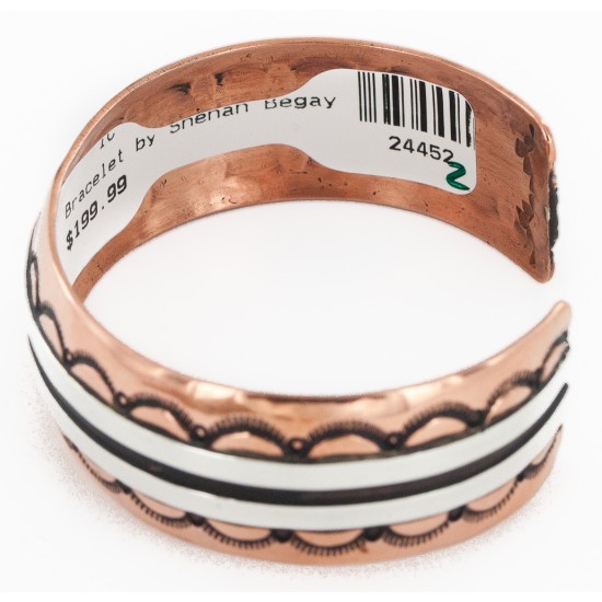 Handmade Certified Authentic Navajo Pure .925 Sterling Silver and Copper Native American Bracelet 24452-2